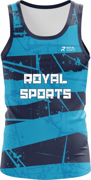 Glacier Edge icy blue custom gym vest design GM003