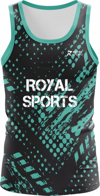 Neo Pulse teal and black custom gym vest design GM014