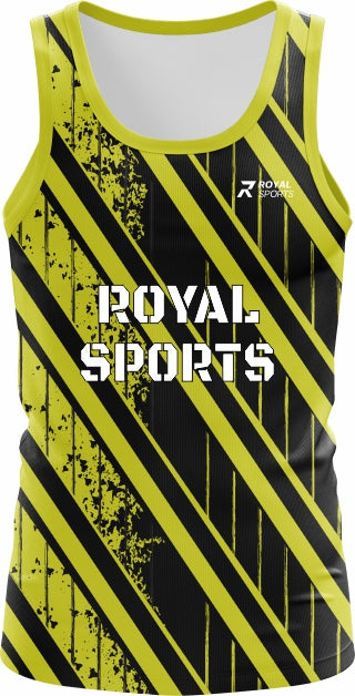 Volt Strike black and neon yellow custom gym vest design GM000