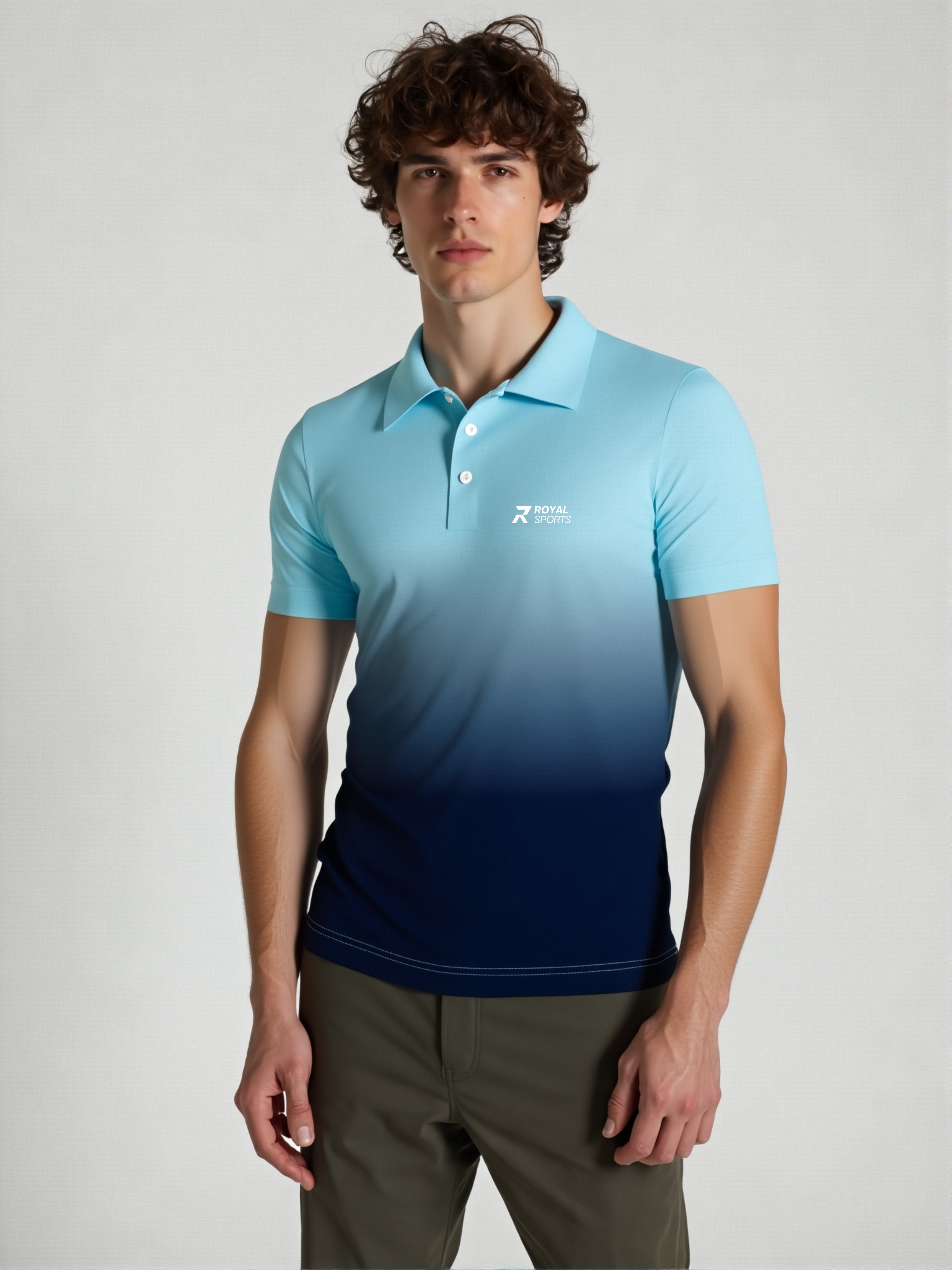 Ocean Fade Travel polo Blue Tshirt – Royal Sports - Sublimation ...